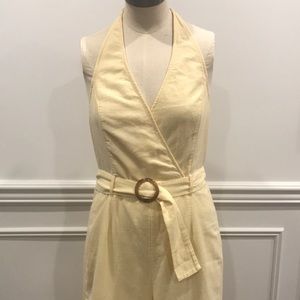 American Eagle Outfitters Cream Halter Jumpsuit